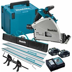 Makita - DSP601ZJU 36V Brushless aws Plunge Saw Set 2 x 5.0Ah Batteries & Accessories