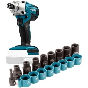 TD127D 18v Li-Ion G-Series Cordless Impact Driver Bare + 9pc Socket Set - Makita