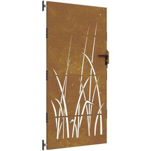 BERKFIELD HOME Mayfair Garden Gate 85x200 cm Corten Steel Grass Design