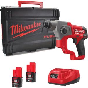 M12CH-202X 12V Cordless sds+ Hammer Drill 2 x M12B2 Batteries, C12C Charger & Dynacase 4933446046 - Milwaukee