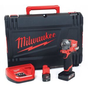 M12FIWF12-622X 12v Sub Compact 1/2 Impact Wrench Kit 1 x M12B6, 1 x M12B2, 1 x C12C Charger & Dynacase 4933464617 - Milwaukee