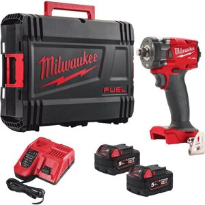 Milwaukee - M18FIW2F38-502X 18V fuel Cordless 3/8 Impact Wrench with Friction Ring 4933478652 Kit - 2 x M18B5 Batteries,M12-18FC Fast Charger &