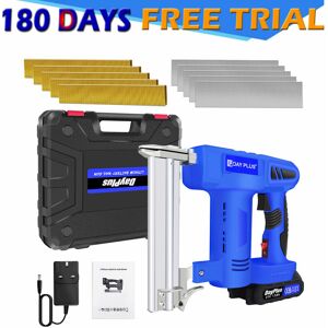 Day Plus - Nail Gun & Staple Gun Cordless Electric Heavy Duty Stapler Nailer 21V Battery