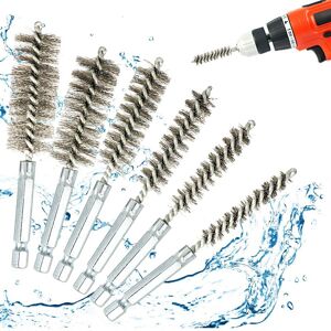 Aougo - Pieces Stainless Steel Drill Cleaning Brush, Brush Cleaning Furnace Boiler Brushes for Hammer Drills (8mm、10mm、12mm、15mm、17mm、19mm)