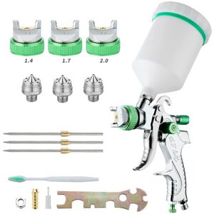 Groofoo - Professional Paint Spray Gun, High Pressure Air Spray Gun Kit, hvlp 600CC Gravity Feed Pneumatic Paint Spray Gun, 1.4MM/1.7MM/2.0MM 3 Size