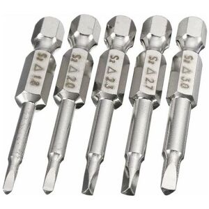 ROSE 5Pcs Hex Shank Triangular Head Electric Screwdriver Bits Set 50mm Magnetic Screwdriver Bits 6.35mm Hex Shank S2 Steel Triangle Tip 1.8/ 2.0/ 2.3/