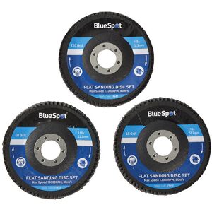 Blue Spot Tools - BlueSpot Tools 19642 Sanding Flap Disc Set 3 Piece 115mm (4.1/2in) B/S19642