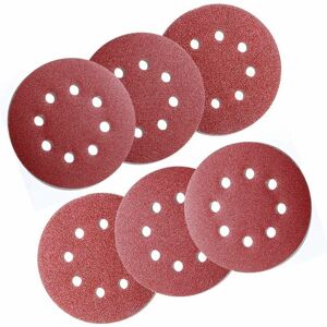 Sandpaper Sanding Discs, 60 Pieces, 125mm Sanding Discs with 8 Holes, Grit P40/60/80/120/180/240, for Orbital Sanders (10 discs per grit size) GrooFoo