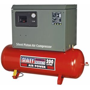 Air Compressor 200L Belt Drive 3hp Cast Cylinders Low Noise SAC2203BLN - Sealey