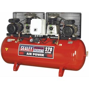 Air Compressor 270L Belt Drive 2 x 3hp with Cast Cylinders SAC2276B - Sealey