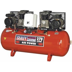 Air Compressor 270L Belt Drive 2 x 3hp with Cast Cylinders SAC1276B - Sealey