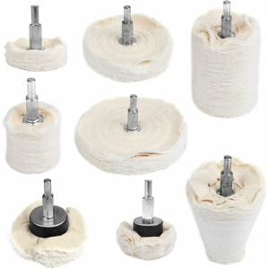 Langray - Set of 8 Flat Conical Polishing Wheels for 6.3mm Drill