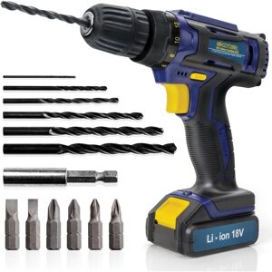 Cordless Drill 18V Battery Combi Driver Screwdriver Set - Skotek