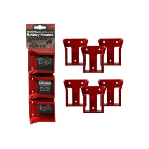 RED - StealthMounts Milwaukee 18V Battery Mounts Pack of 6