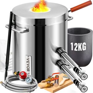 12KG Propane Smelting Furnace Kit Melting Furnace Double Burners 2700℉ - Vevor