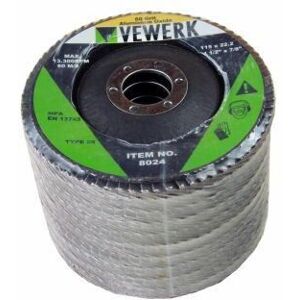 Vewerk By Bergen - 60g oxide flap discs 115 x 22.2mm 10PK B8024