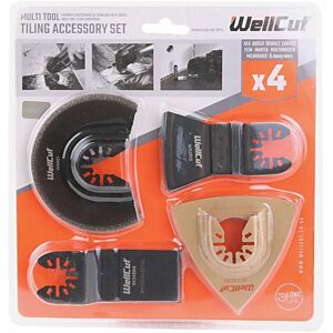 WELLCUT Oscillating Multi Tool Saw Blades Kit 4 Piece Tiling Accessories Set