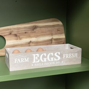 Melody Maison - Wooden Egg Crate Holder - Grey