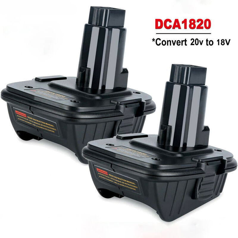 PDSTATION 2X DCA1820 20V Battery Adapter for Dewalt 18V/20V max Tools,For Dewalt 18V NiCad & NiMh Battery DCB205 for Dewalt Tools DC9096 DW9096 DC9098 DC9099