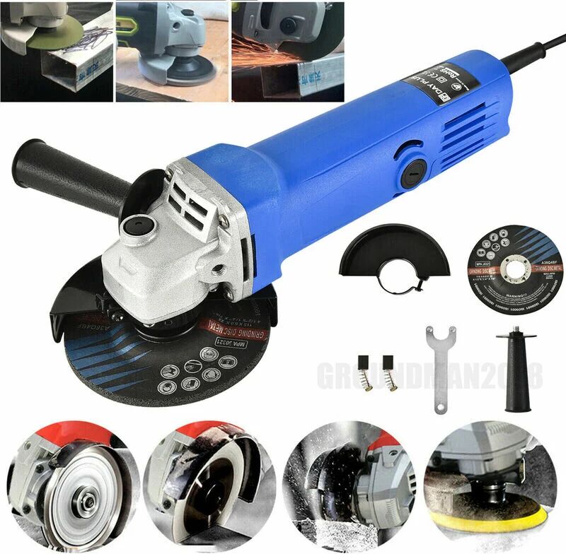 BRIEFNESS Electric Angle Grinder Cutting Grinding Sander Cutter Corded 115mm Disc diy Tool