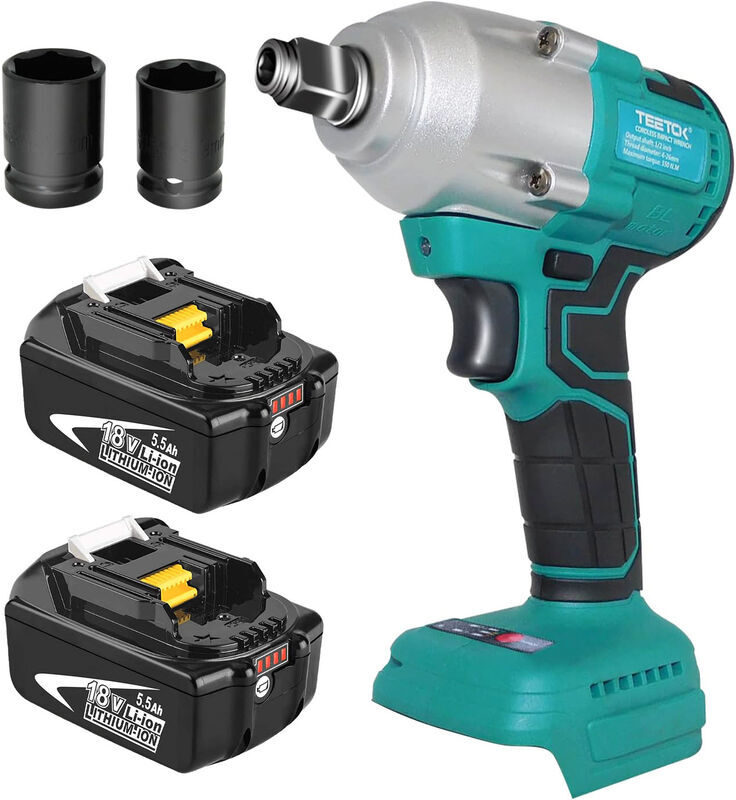 TEETOK Impact wrenches,Cordless Impact Wrench, 18V Electric Wrench Driver Drill ,Compatible with Makita Battery, 1/2 inch Impact Gun with 19/22mm Sockets,