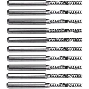 Tlily - 10 pcs 2mm x 15mm Carbide Single Flute End Mill Router Bit for Engraving Machine
