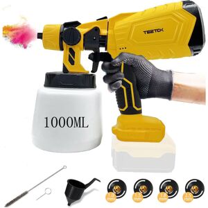 Teetok - 1000ML Cordless Paint guns Handheld Wall Fence Paint Sprayer Electric Spray Gun Paint Fence Airless hvlp, 3 Patterns&4 Nozzles( 1.0, 1.5,