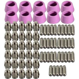 TLILY 100Pcs AG60 Plasma Cutting Machine Consumable SG55 Cutter Accessories Torch Tip Electrode Kit