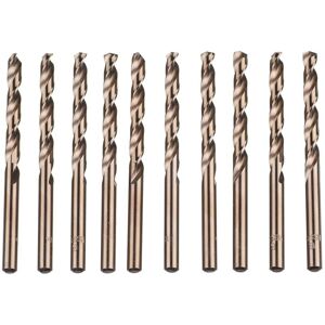 MEMKEY 10pcs M35 HSS Cobalt Gold High Speed Steel Twist Drill Bit Set for Metric High Speed Drills 6mm x 93mm for Drilling Stainless Steel and Metal