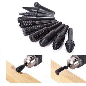 Memkey - 10pcs Wood Rasp Set, Rasp Set, Wood Shaft, Milling Set, Drill Bit, Drill Bits, Tools, Wood Carving, Grinder, Wheel, Sander, Cone Drill,