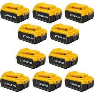 POWERWINGS 10X Battery for DEWALT DCB184 DCB184B-XJ DCB180 DCB181 DCB182 DCB183 DCB185 18V XR Power Tool Battery 18V-20V 5,0Ah Lithium Indicateur LED