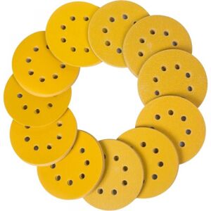 CYSLMUK 125mm Sanding Discs, 110pcs Sanding Discs for Sander, 8 Hole Round Sanding Pads, Grit 60/80/100/120/150/180/240/320/400/600/800 for Sanding,