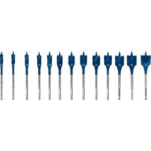 Ikodm - 13-piece Expert SelfCut Speed flat milling drill bit set (for soft wood, chipboard, ø 10-32 mm, professional accessory for impact drills)