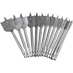 Linghhang - 13pcs Flat Drill Bit Set - Woodworking Spade Drill Bits with Storage Box