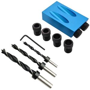 Linghhang - 14pcs Oblique Hole Jig with 15° Drill Bits Woodworker Positioner,Pocket Hole Jig,Woodworking Corner Drill Guide with 6/8/10mm Hole Adapter