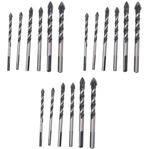 Tlily - 15 Pcs Multi-Material Drill Bit Set for Tile,Concrete, Brick, Glass, Plastic and Wood Tungsten Carbide Brick Wall