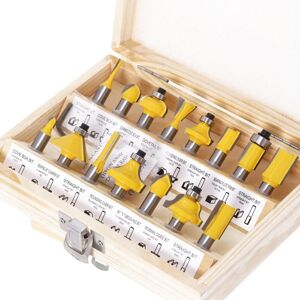 Tonchean - 15Pcs 8mm Shank Router Bit Set - Roundover Router Bit Accessories - 8mm Shank - Fits Electric Router - Woodworking Router Bit Kit