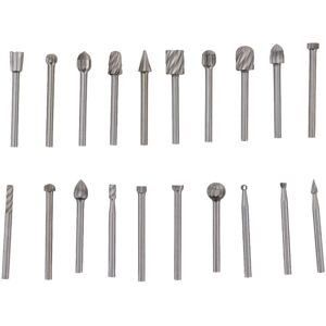 Groofoo - 20Pcs hss Burr Set Wood Carving Drill Bits Grinding Woodworking Milling Cutters for Chamfering