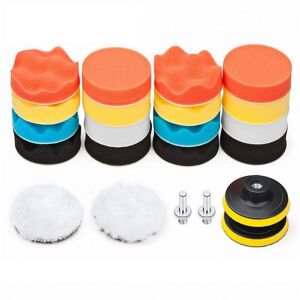 Linghhang - 22Pcs 80mm Polishing Pad Buffing Sponge Polishing Pad Kit for with M10 Drill Bit Wool Polishing Pad for Car Polishing Grinding Waxing