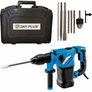 BRIEFNESS 240V Rotary Hammer Drill 1500W SDS-Plus 3 Functions Powerful Impact Compact Hammer Drill with Variable Speed, Adjustable Handle,Keyless Chuck w/Drill
