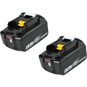 Teetok - 2x 5.5A Battery 18V lxt Li-ion Battery BL1850 BL1830 -Compatible with Makita Cordless Tool