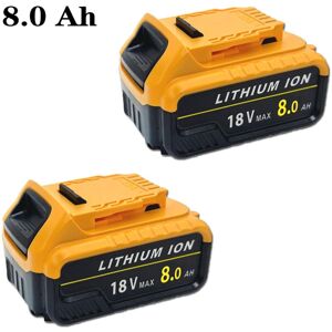 Mawiron - 2x 8.0Ah Batteries,Powerful Replacement Battery For Dewalt DCB184-XJ xr Lithium-Ion Battery DCB180 DCB181 DCB182,with led