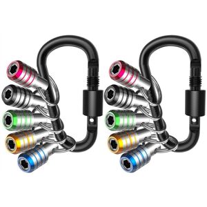 Tlily - 2X Bit Holder Wrench, 10Pcs 1/4 Hex Shank Impact Drill Key Ring Change Connection Holder Adapter Screw