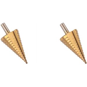 Tlily - 2X hss Step Cone Drill Bit - 4-42mm 14 Sizes Round Shank Hole Cutter Tool High Speed Steel