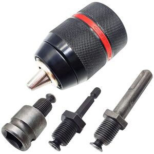TLILY 2X Keyless Drill Chuck 1.5-13mm 1/2 Inch-20UNF with SDS-Plus Hex Shank 1/4 Inch Square Socket Adapter