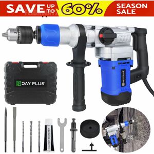 BRIEFNESS 3000W Heavy Duty Rotary Hammer Drill, Electric Hammer Drill with Safety Clutch 3 Functions, Drilling Pneumatic Impact Drilling Chiselling with