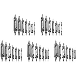 Tlily - 35 Pcs Center Drill Bits Set 60-Degree Angle Center Drill Bits Kit Countersink Tools for Lathe Metalworking