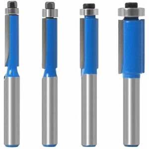 Linghhang - 4 Pcs Set Router Bit 8mm Shank, Woodworking Copy Cutter, Router Bits with Top Bearing, Flush Trim Cutter, for diy Woodworking Cutting