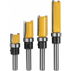 Cyslmuk - 4Pcs 1/4' Wood Router Bit Copy Cutter (4 Sizes) High Quality Alloy Steel Blade 10mm, 20mm, 25mm, 38mm for Solid Wood, Particle Board, mdf,