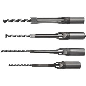 Tlily - 4Pcs Woodworking Square Hole Drill Bits Wood Mortising Chisel Set Mortise Bit Kits Saw Sets with Twist diy Power Tools